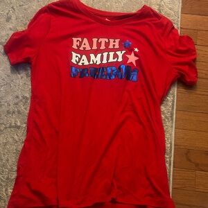 Vibrant Red Patriotic Tee